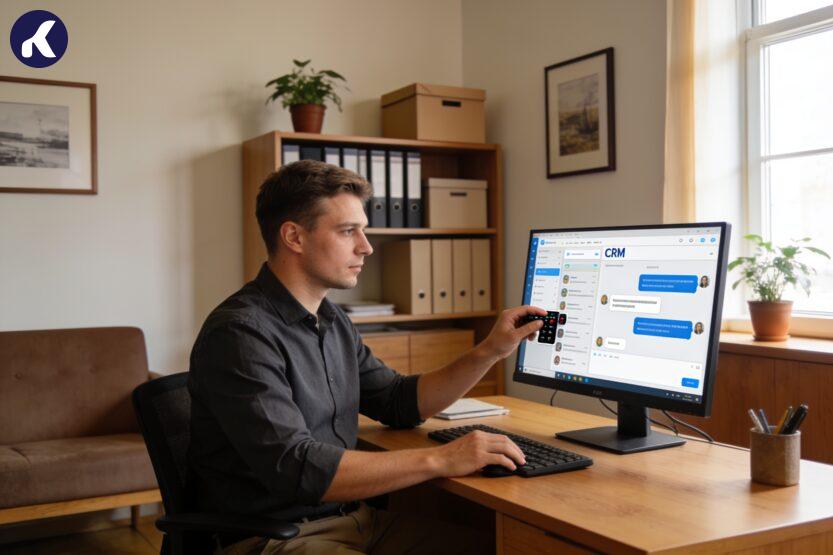 Менеджер налаштовує AI-агента в CRM для обробки клієнтських запитів